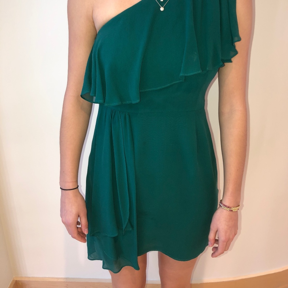CENTRAL PARK WEST SILK ONE SHOULDER DRESS